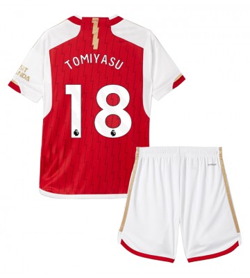 Arsenal Takehiro Tomiyasu #18 Hemmaställ Barn 2023-24 Kortärmad (+ Korta byxor)